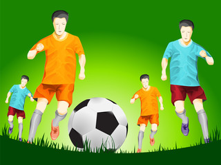 soccer player running forward to soccer