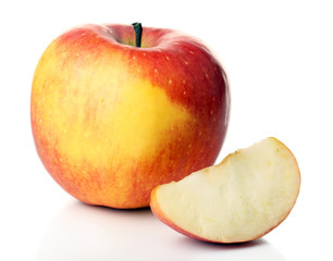 Sliced apple isolated on white