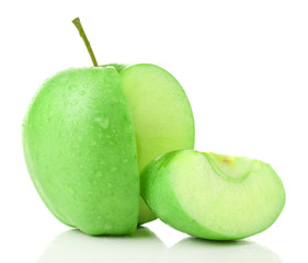 Sliced apple isolated on white