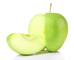 Sliced apple isolated on white