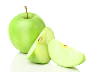 Sliced apple isolated on white