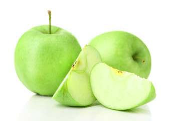 Sliced apple isolated on white