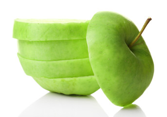 Sliced apple isolated on white