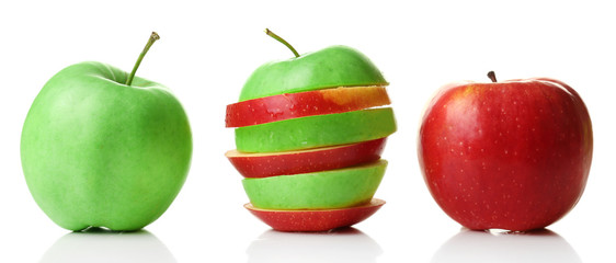 Sliced apple isolated on white