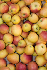 Lot of  apples in Market stall - Background of apple
