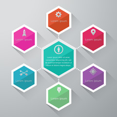 Info graphic design on the grey background