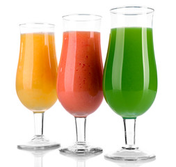 Fresh summer cocktails isolated on white