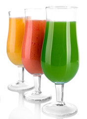 Fresh summer cocktails isolated on white