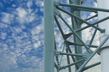 Steel structure of the column stack.