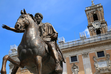 Obraz premium Statue Marco Aurelio in Rome, Italy