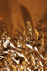Crumpled color foil texture background