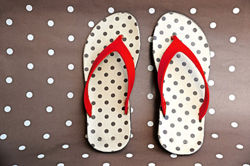 Polka dot flip-flops