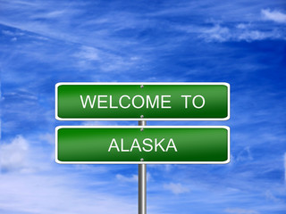 Alaska State Welcome Sign