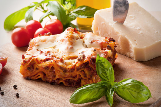 Italian lasagne with fresh ingredients