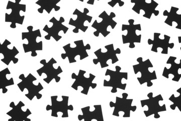 Naklejka premium Black puzzle on a white background