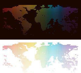 Rainbow halftone world map