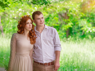 Romantic couple in the park