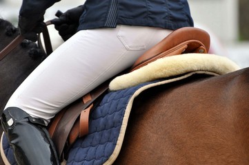 Auf dem Pferd reiten