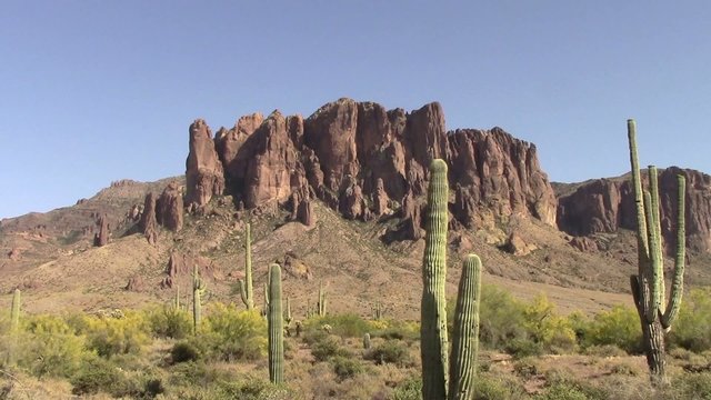 Zoom in of the Superstition Mountains, Arizona