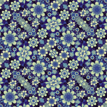 Modern Geometric Floral Pattern Collage