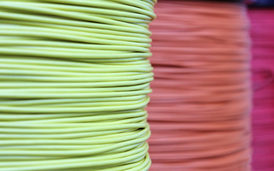 Hanks of multi-colored cords