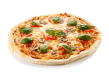 Pizza on white background