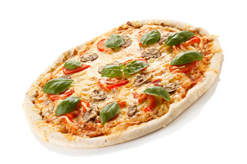 Pizza on white background