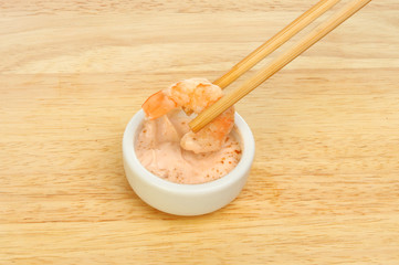 Dipping prawn