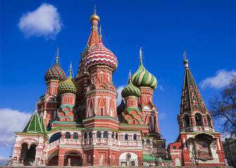 St. Basil's Cathedral on Red Square in Moscow, Russia.