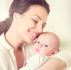 Mother and her newborn baby. Maternity concept
