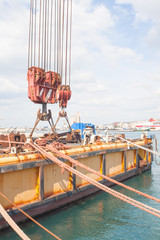 Ropes in an old crane