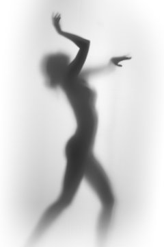 Beautiful and sexy dancer woman silhouette