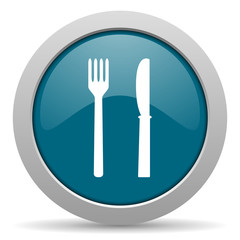 eat blue glossy web icon