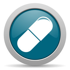 drugs blue glossy web icon