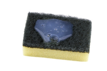 Kitchen sponge isolated white
