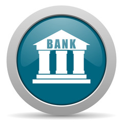 bank blue glossy web icon