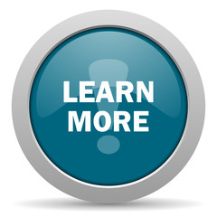 learn more blue glossy web icon