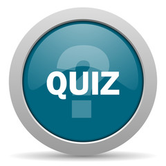 quiz blue glossy web icon