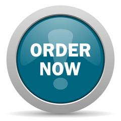 order now blue glossy web icon
