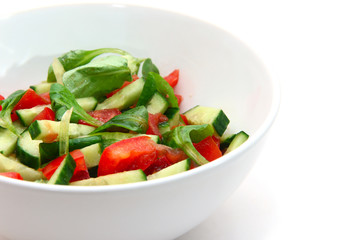 vegetable salad on white background