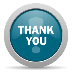 thank you blue glossy web icon