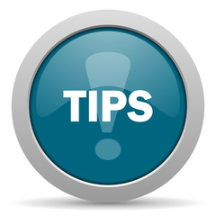 tips blue glossy web icon