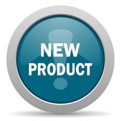new product blue glossy web icon