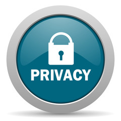 privacy blue glossy web icon