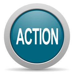 action blue glossy web icon
