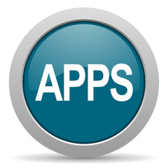 apps blue glossy web icon