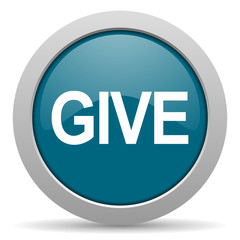 give blue glossy web icon