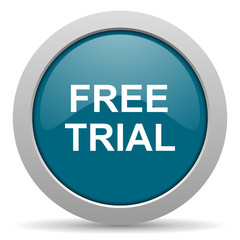 free trial blue glossy web icon