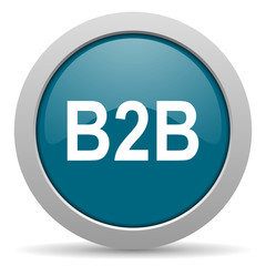 b2b blue glossy web icon