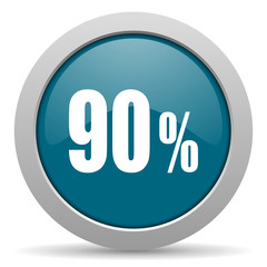 90 percent blue glossy web icon